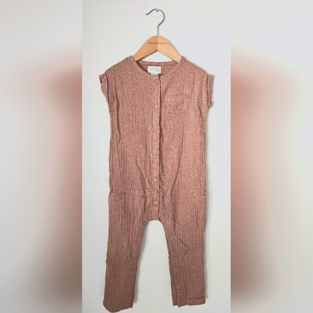 Brown Button-Up Baby Romper